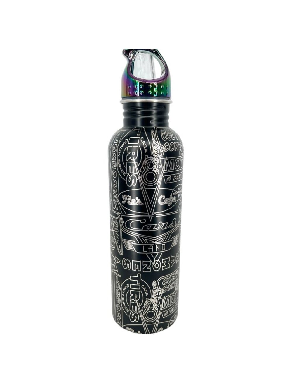 Disney Pixar Cars Land Stainless Steel Water Bottle 30oz Iridescent Lid New
